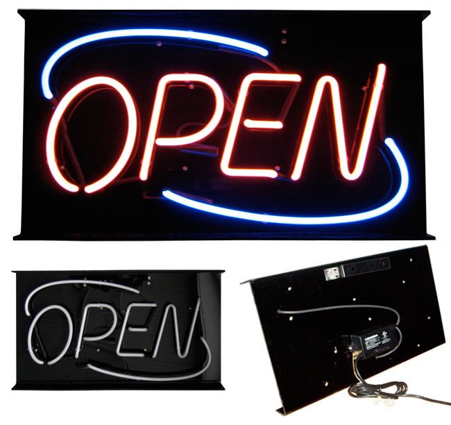 NEON OPEN Sign - 23.5 inch x13 inch  - Acrylic Back sd-NAP06001-B - image 1