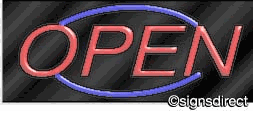 Open Neon Sign with Blue Accents : 153 10153 - image 1