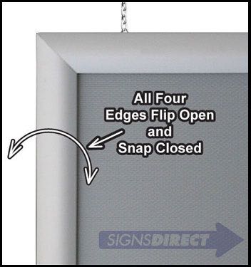 Snap Frame - 11 inch x17 inch  (2-Sided Silver with square corners) SD-25-1117-S-S-D - image 1