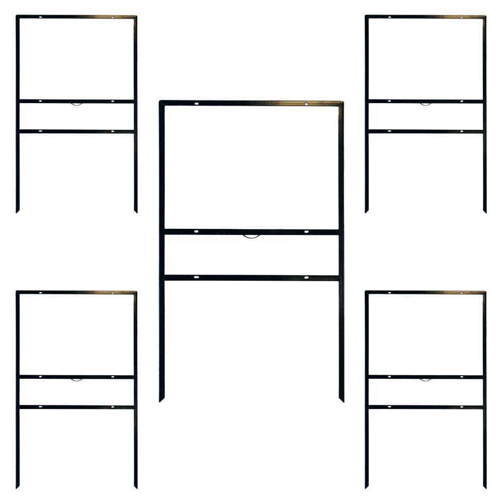 5-Pack of Econo 24  wide x 18  Angle Iron Real Estate Sign Frames with single rider SD-HR2418SI-5-Pack-SD - image 2