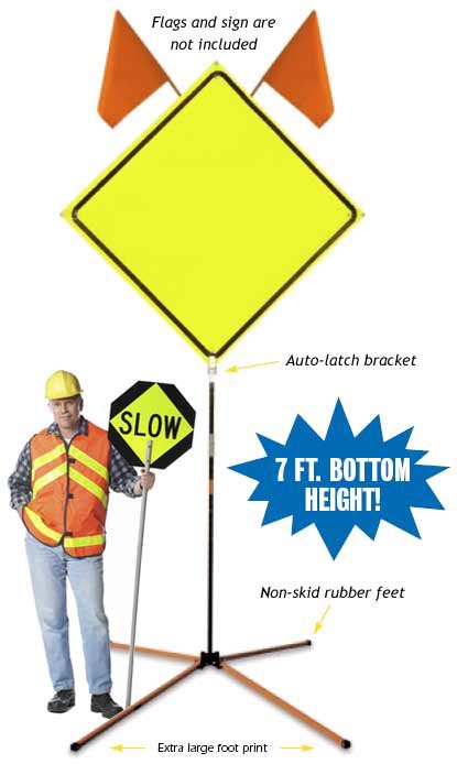 7' tall Safe-Zone Sign Stand for mesh Signs SZ-484 - image 1