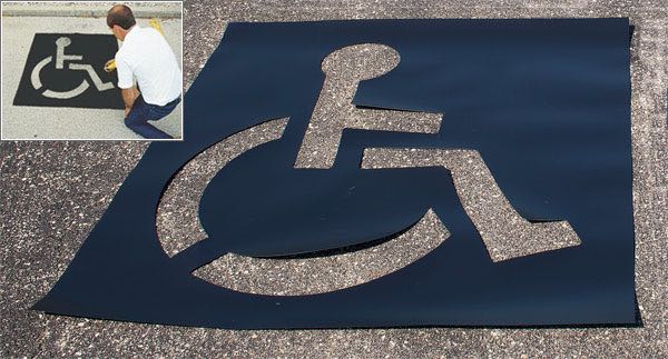 Large Light Duty Parking Lot Handicap Stencil 12438 - image 1