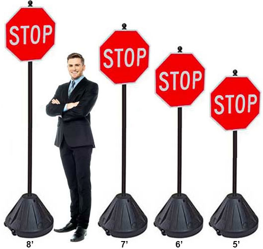 Stop Sign with Rolling Portable Pole