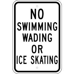 12 inch x18 inch  No Swimming, Wading or Ice Skating Sign S2-21 - image 1