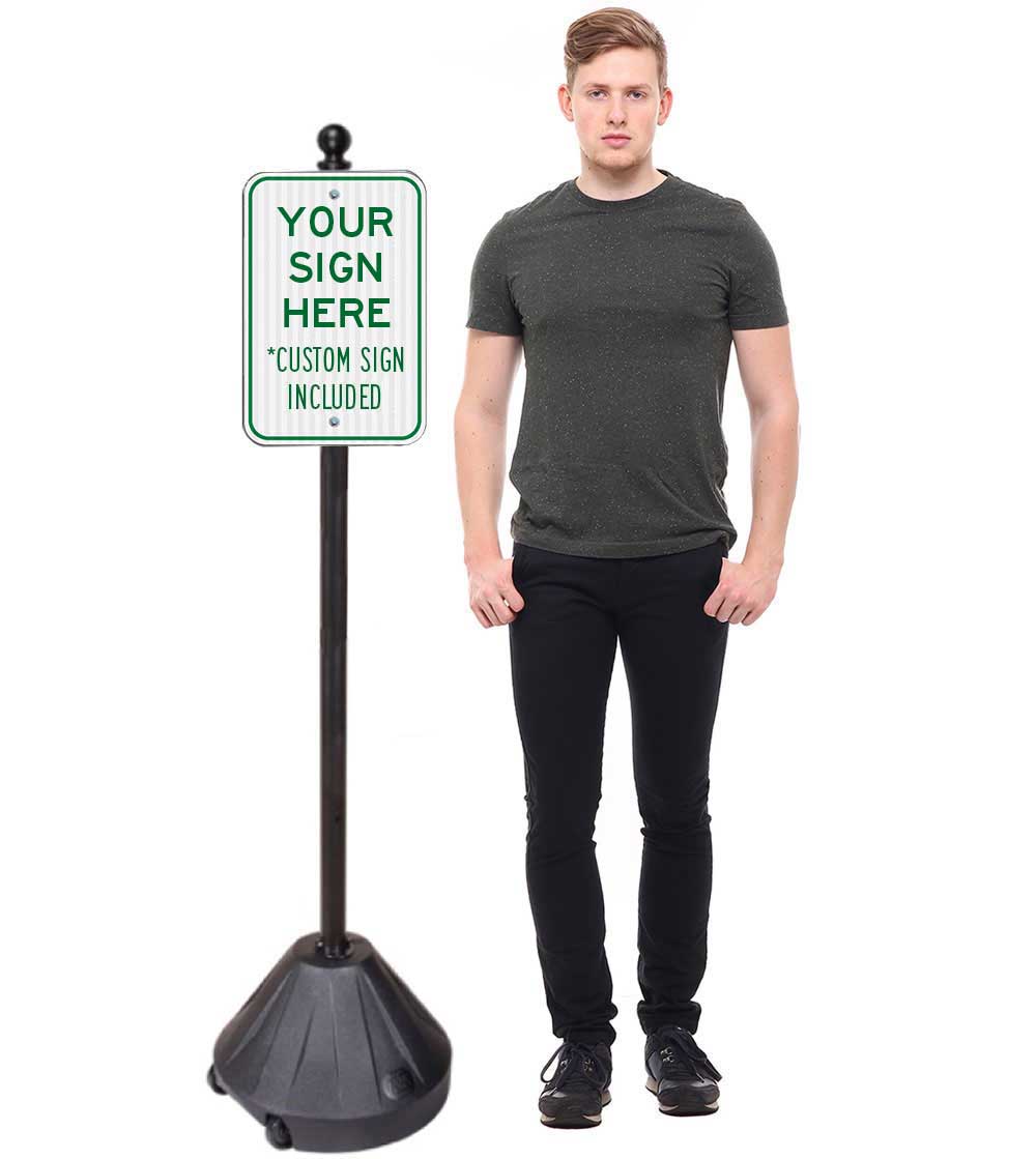 60  tall PP2 Tip'n Roll Portable Sign Pole with Custom 12 x18  Sign SD-TNR-PP-2-PLUS-1218-custom-sign - image 4