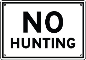 Econo-Sign: 6.3 x9  -  No Hunting  Sign SD-AS-18L - image 1