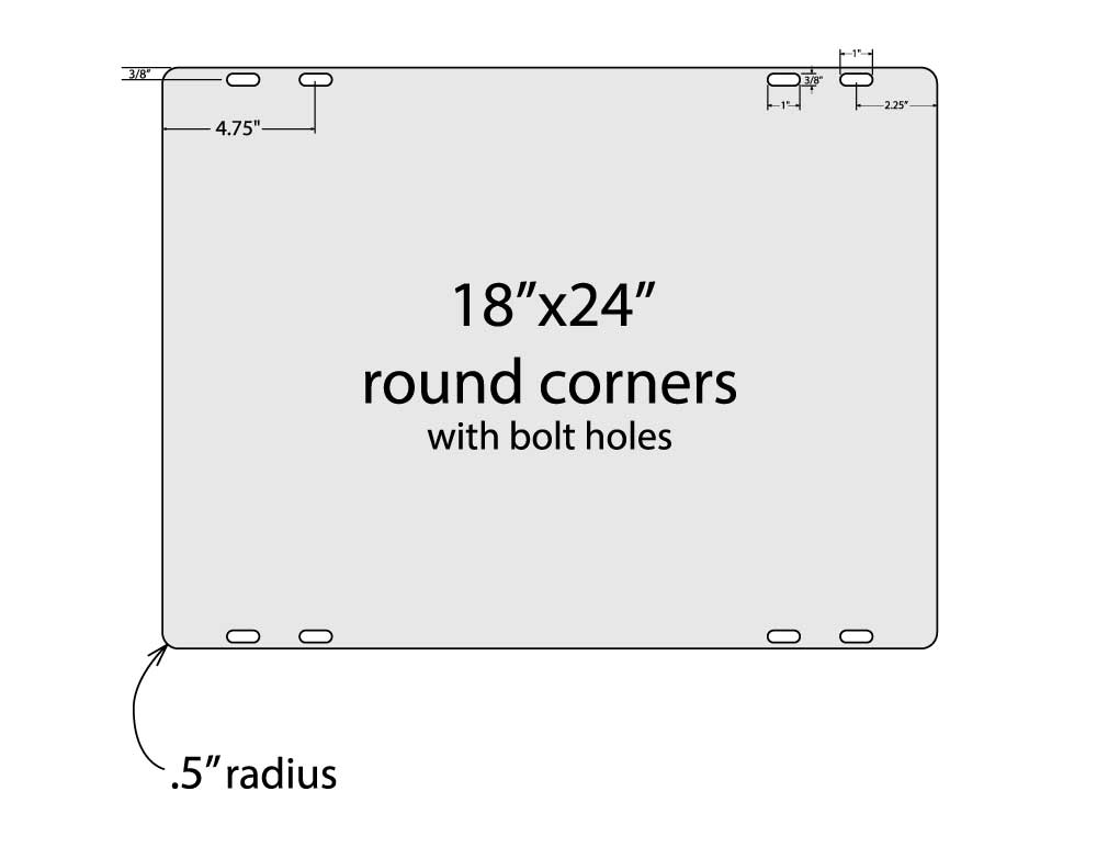 24 inch x18 inch  White Real estate Sign Blank on .040 inch  Aluminum (with mounting holes) SD-AB24184-040R-4H - image 2