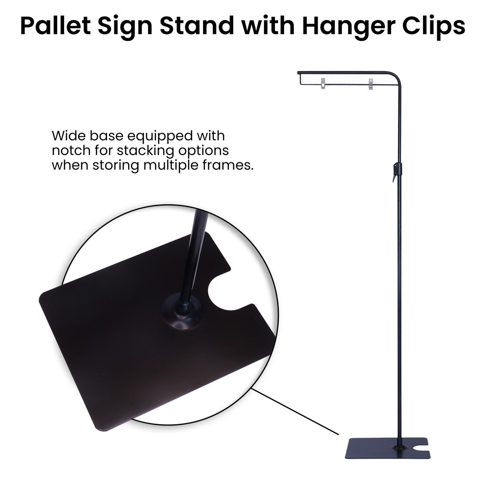 Pallet Sign Stand - Adjustable Height SD-DCM-PLT-CLP-BLK - image 5