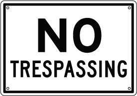 Econo-Sign: 6.3 x9  -  No Trespassing  Sign SD-AS-9L - image 1