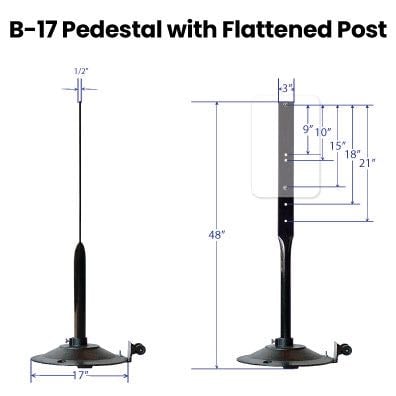 B-17 Pedestal Base with flattened post SD-17-FLAT-with-NUTS-BOLTS - image 3