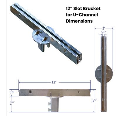 5 1/2 inch  and 12 inch  slot U-Channel Post Street Sign Bracket (perpendicular) SD-BRACKET-BA90 - image 9