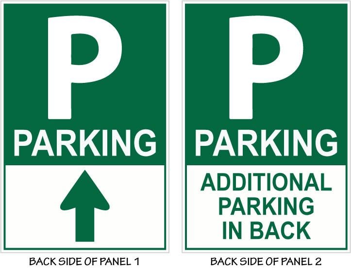 Black Signicade Deluxe with two directional Parking signs v001 SD-140BK-PLUS-Parking-001 - image 3