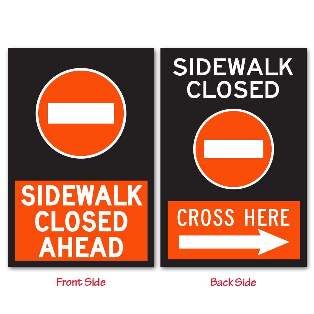 Black Signicade Deluxe with two Sidewalk-Closed signs SD-140BK-Plus-Sidewalk-Closed-001 - image 3