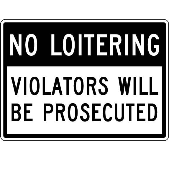 Econo-Sign: 6.3 x9  -  No Loitering - Violators will be Prosecuted  Sign SD-AS-SD07 - image 1