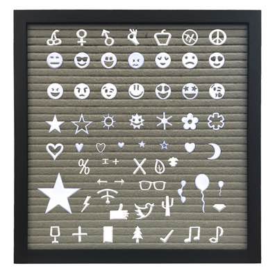 12 inch felt letter-board kit. Black Frame. Gray Felt. 1175-tab-ltr-brd-blk-KIT - image 4