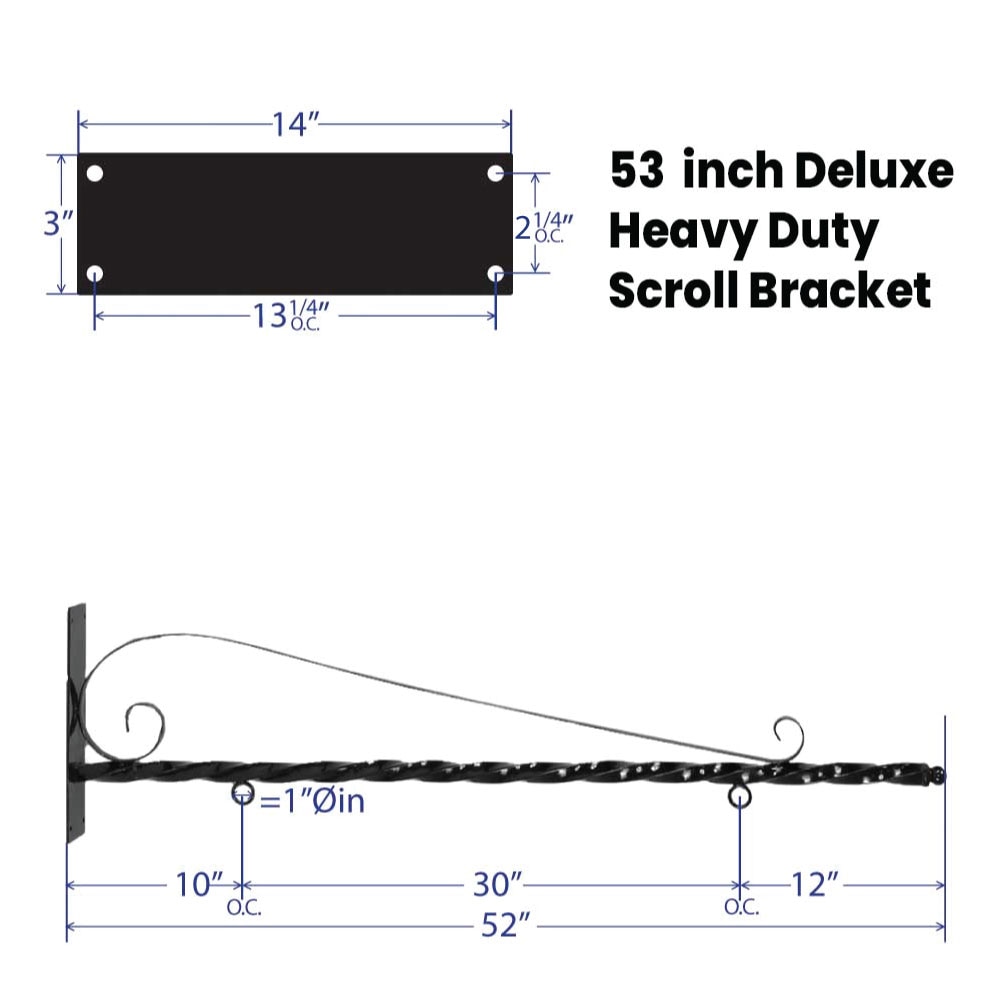 53 inch  Deluxe Heavy Duty Scroll Bracket & Sign Blank DS53BB - image 2