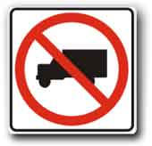 24 inch x24 inch  Sign - No Trucks (with Symbol) R5-2SRA16 - image 1