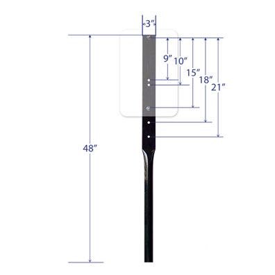 Replacement 48  flattened post for B-14 and B-17 outdoor sign stand sd-48-5-8-flattened-post - image 1