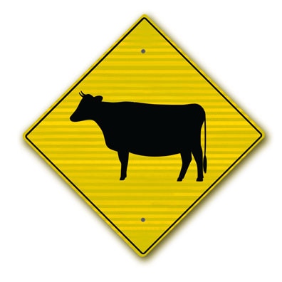 30 inch X30 inch  Sign - Cattle Crossing Symbol W11-4SRA22 - image 1