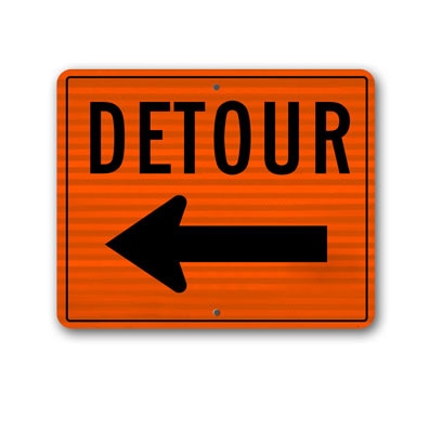 30 inch x24 inch  Detour with Left Arrow sign M4-9LRA21 - image 1