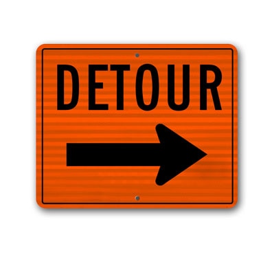 30 inch x24 inch  Detour with Right Arrow sign M4-9RRA21 - image 1