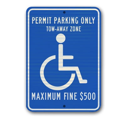 Sign - Georgia / Handicapped Parking 12 inch x18 inch  / .080 inch  thick SD-GA1218RA - image 1