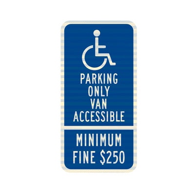 California - Handicapped Parking Van Accessible - 12 x24  CA1224V - image 1
