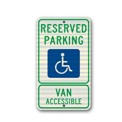 12 inch x 24 inch  Texas Reserved Handicap Parking Van Accessible Sign TX1224NRA - image 1