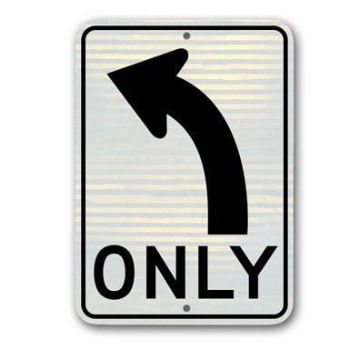 Left Turn Only (Symbol) R3-5LRA23 - image 1