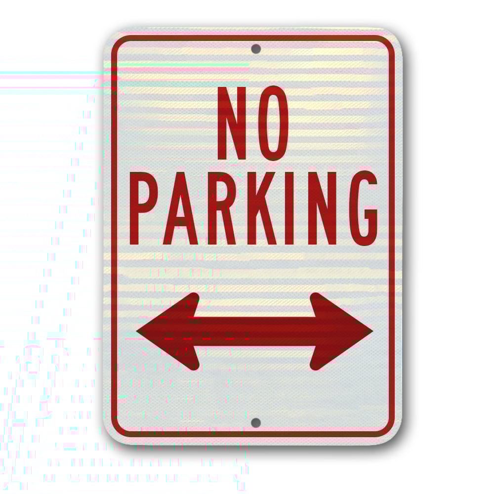 No Parking with Double Arrow 12 inch x18 inch  / .080 inch  thick SD-R-46RA5 - image 1