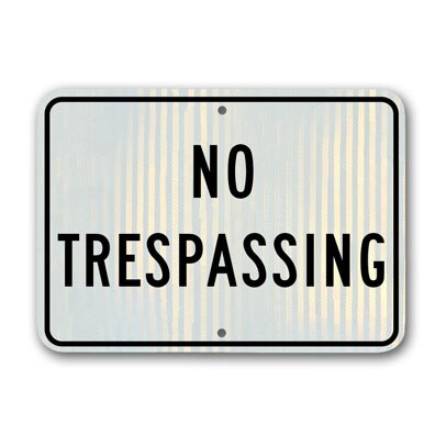 18 inch x12 inch  Sign - No Trespassing SD-G-37RA5 - image 1