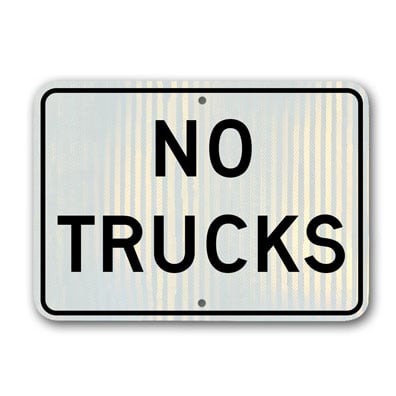 No Trucks sign 24 inch x18 inch R5-2PRA15 - image 1