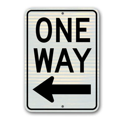 18 inch  X 24 inch  One Way (Left) sign R6-2LRA9 - image 1