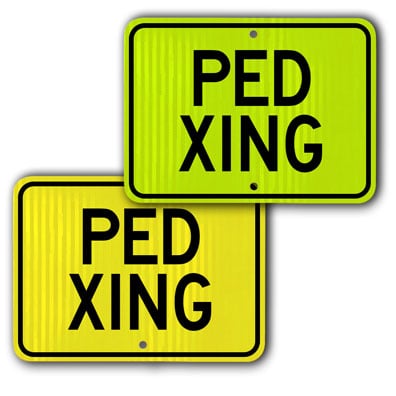 24 inch x18 inch  Warning Sign - Ped Xing W11-2 - image 1