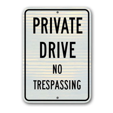 Private Drive - No Trespassing Sign 12 inch x18 inch  / .080 inch  thick SD-R7-202RA5 - image 1