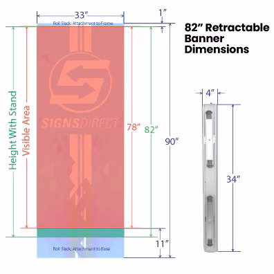 33 inch wide basic retractable banner stand SD-BASIC-ROLLUP - image 5