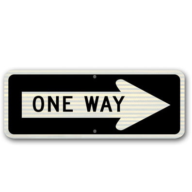 36 inch  X 12 inch  One Way (Right) sign SD-R6-1RRA24 - image 1