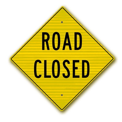 Road Closed - Diamond Shaped on .080 Reflective Aluminum W5-5RA - image 1