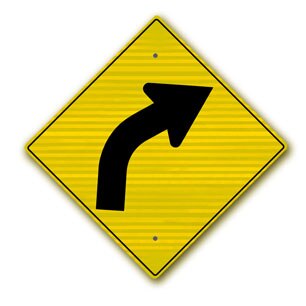 Diamond - Road Curves Right Symbol sign W1-2RRA - image 1