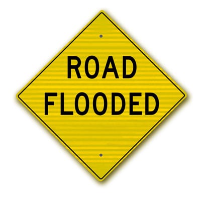 24 inch X24 inch  Road Flooded W18-2RA16 - image 1