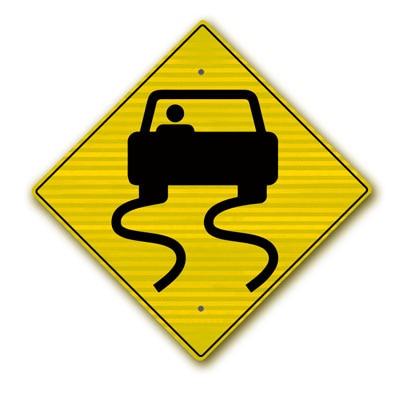 30 inch X30 inch  Slippery Road Symbol sign W8-5SRA22 - image 1