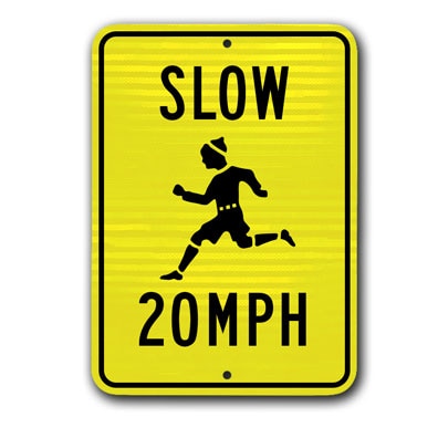 Slow - Children Playing - 20 MPH (Warning Sign) G-4RA9 - image 1