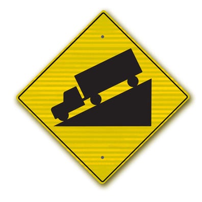 30 inch x30 inch  Steep Grade symbol sign W7-1SRA22 - image 1
