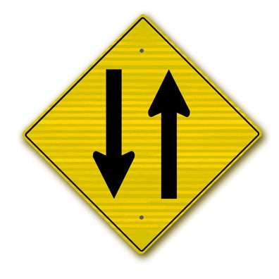 30 inch  Diamond - Two-Way Traffic Symbol W6-3SRA22 - image 1