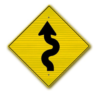 30 inch  Diamond - Winding Road Left Symbol W1-5LRA22 - image 1