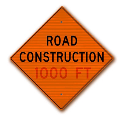 36 inch x36 inch  Road Construction ___ FT. W20-1RA27 - image 1