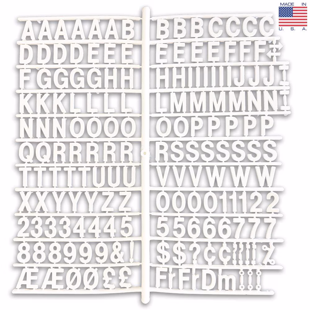 3/4 inch  Helvetica Bold White Plastic Letter Set SD-HELVBOLD-3-4 - image 1