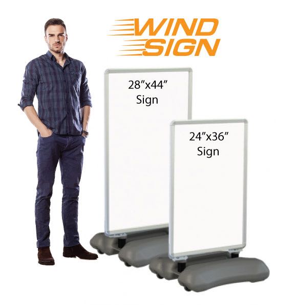 Wind Sign Deluxe Snap Frame - 28 inch x44 inch  - Satin Silver 1877 - image 1